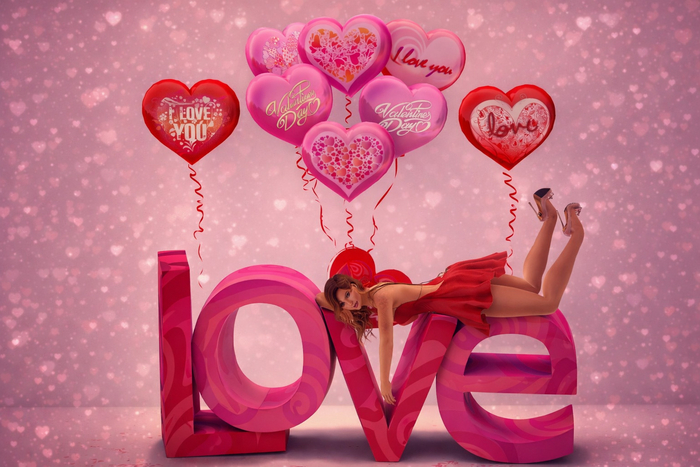 VALENTINES DAY LETTER & BALLONS