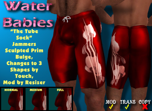 Water Babies - "The Tube Sock" Jammers (Red)
