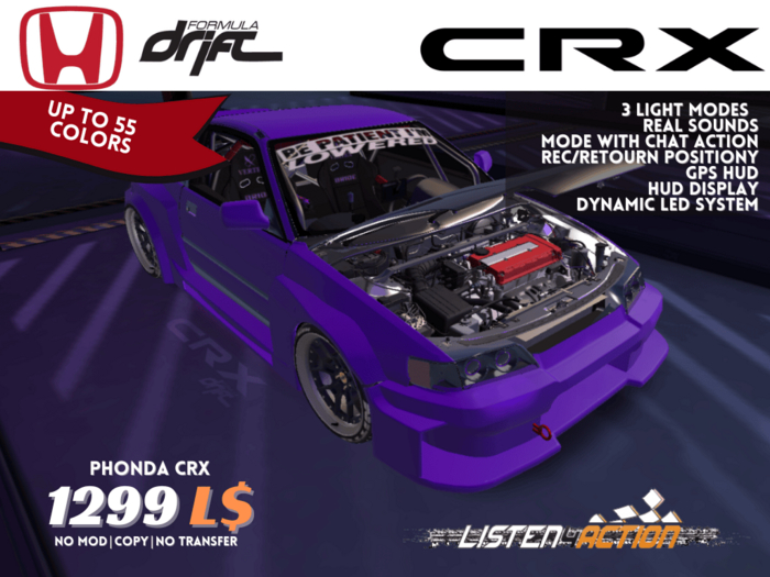 Phonda CRX – Multicolor Tuning Car | LED Dynamic | CARPLAY | Paint System