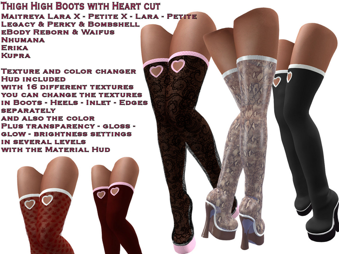Thigh High Boots with Heart cut  (ADD)