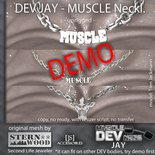 {JS} Necklace Muscle Bodybuilder - Jay Dev - DEMO