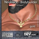 {JS} Necklace Bodybuilder Muscle - gold - DEV JAY