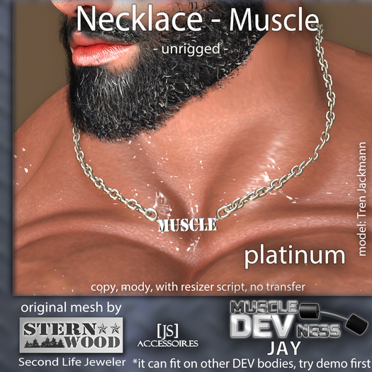 {JS} Necklace Muscle - platinum - DEV JAY