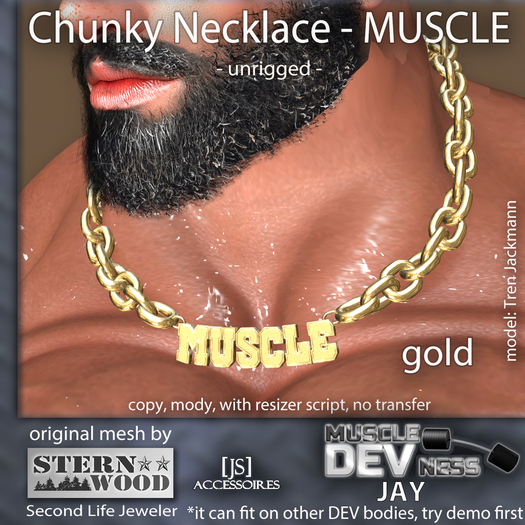 {JS} Chunky Necklace MUSCLE - gold - DEV JAY
