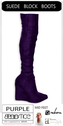 Baiastice_Suede Block Boots-Purple
