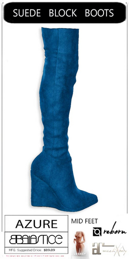 Baiastice_Suede Block Boots-Azure