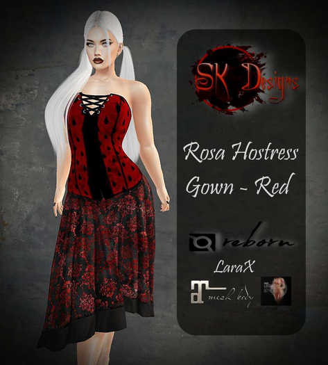 .SKD. Rosa Hostress Dress RED [ADD ME]