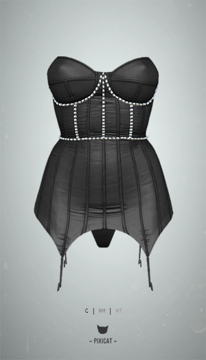 -Pixicat- Marlene Corset (GreyDark)