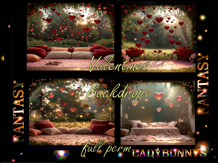 Fantasy Background Textures-Valentine Backdrops Set2-full perm Valentines Day Textures