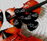 I Love Music Black Balloons  