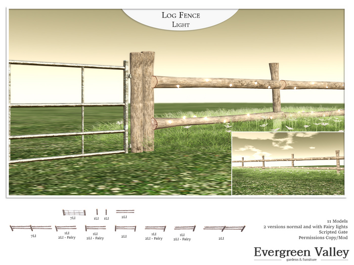 Log Fence Light Wood 