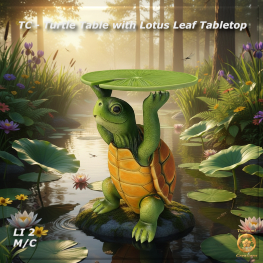 TC - Turtle Table with Lotus Leaf Tabletop