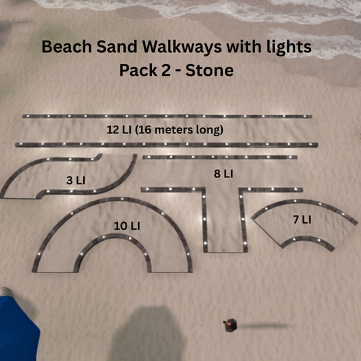 Sand Walkways w/lights Pack 2 - stone