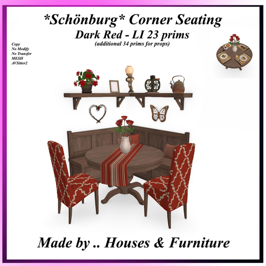 *Schönburg* Corner Seating Dark Red