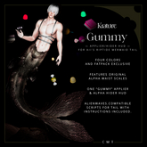 ((Krature)) - Gummy - Mermaid Tail Riptide Applier HUD - Black + FP
