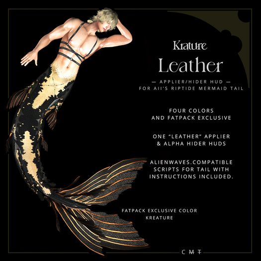 ((Krature)) - Leather - Mermaid Tail Riptide Applier HUD - Kreature + FP