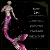 ((Krature)) - Rose - Mermaid Tail Riptide Applier HUD - FP + Dip Dye