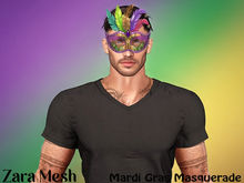 ZM PBR Mardi Gras Feather Masquerade FULL PERM MESH