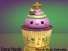 ZM PBR Mardi Gras Kawaii Cupcake FULL PERM MESH