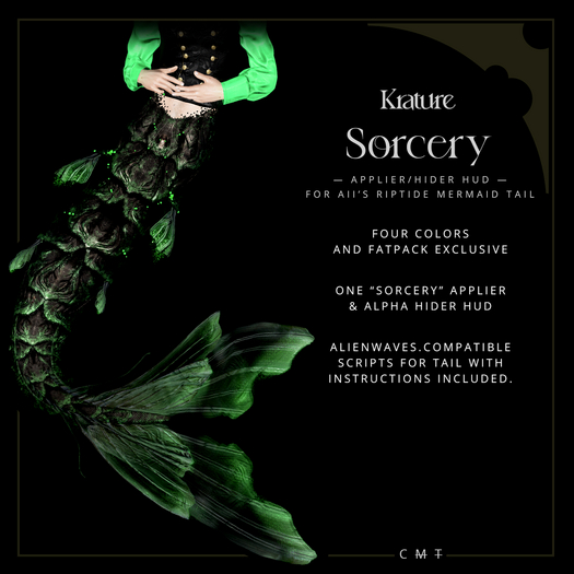 ((Krature)) - Sorcery - Mermaid Tail Riptide Applier HUD - Malevolent + FP