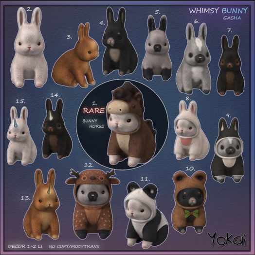 1.YOKAI - Whimsy Bunny - Bunny Horse RARE