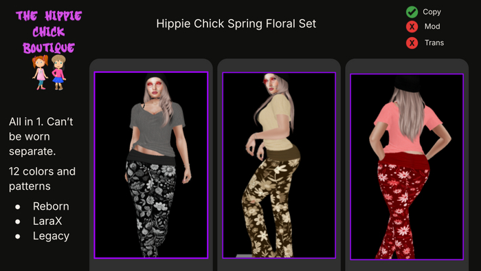 Hippie Chick Spring Floral Set DEMO (wear)