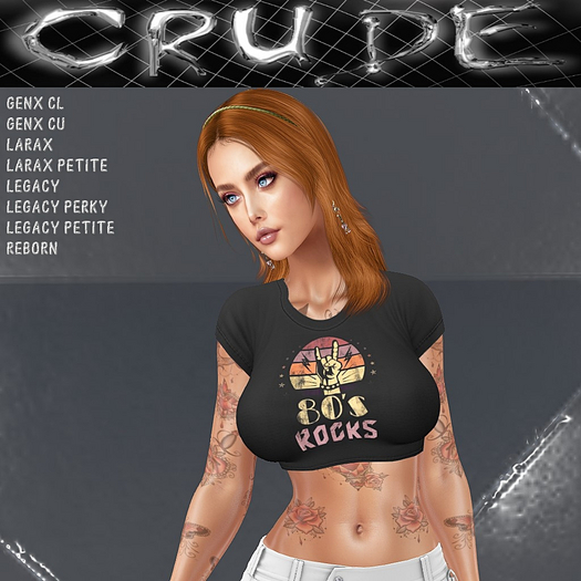 80's - 80's Rocks Women's Crop (WTS)  <ADD>