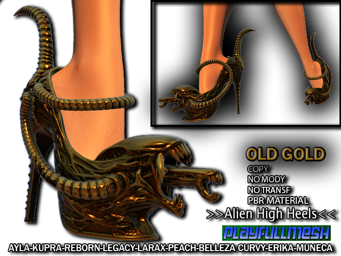 **Alien High Heels (OLD GOLD)**PlayFullMesh