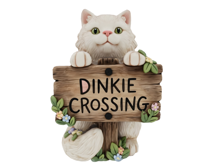 HB: Dinkie Crossing Cat Sign Post FuLL PERM