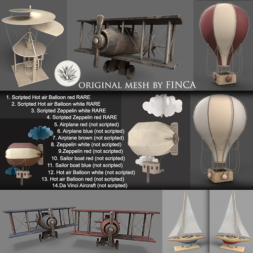 1. FINCA. Box Scripted Hot air Balloon red RARE