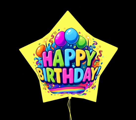 Yellow  star Happy Birthday   