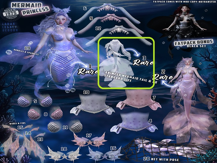 03.[Since1975] Mermaid  Princess Tail - White RARE