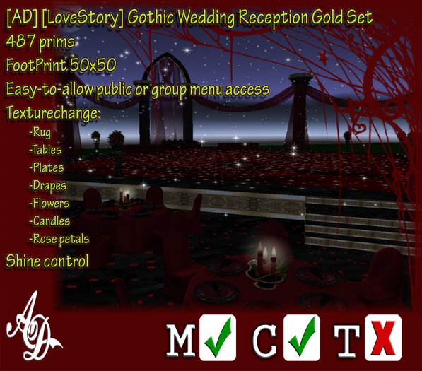 [AD] - [LoveStory] Gothic Wedding Reception Gold Set