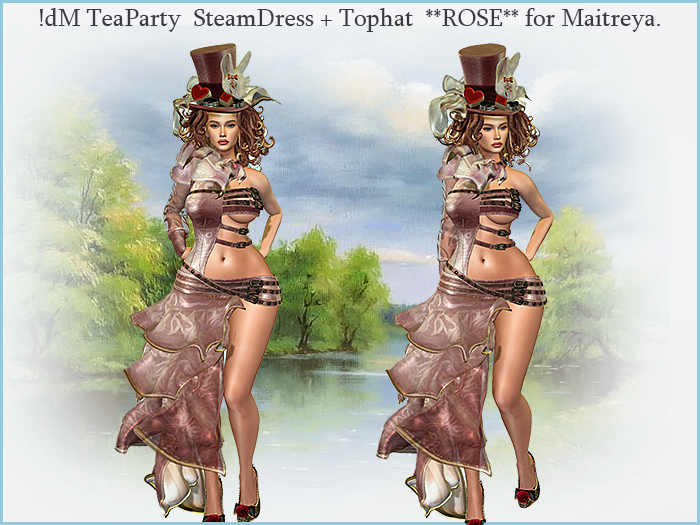 !dM TeaParty  SteamDress + Tophat  **ROSE** for Maitreya.