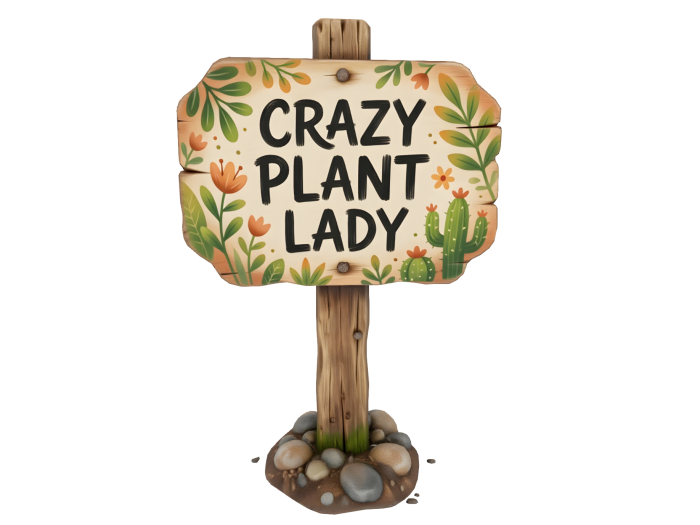 HB: Crazy Plant Lady Sign Post FuLL PERM