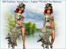 !dM TeaParty  SteamDress + Tophat **PEARL** for Maitreya