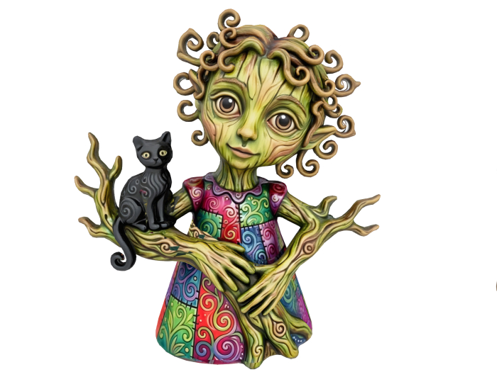 HB: Forest Tree Girl & Cat FuLL PERM