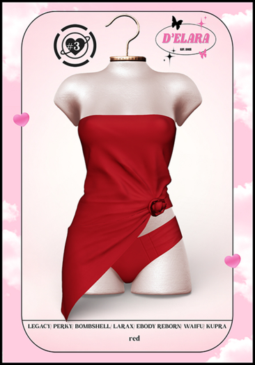 D'ELARA #3 DRESS & PANTY RED