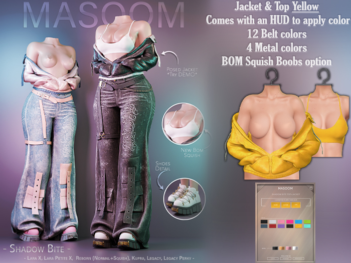 [[ Masoom ]] Shadow Bite Jacket & Top - Yellow