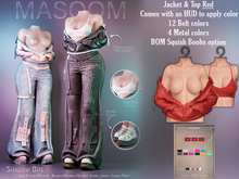 [[ Masoom ]] Shadow Bite Chaqueta & Top - Red