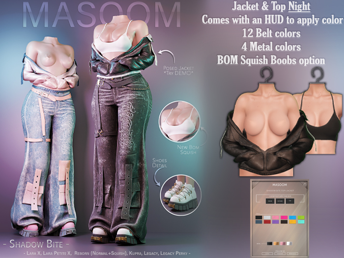 [[ Masoom ]] Shadow Bite Chaqueta & Top - Night
