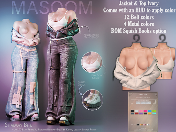 [[ Masoom ]] Shadow Bite Top & Jacke – Ivory