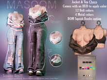 [[ Masoom ]] Shadow Bite Jacket & Top - Choco