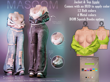 [[ Masoom ]] Shadow Bite Jacket & Top - Apple