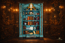 Vintage Turquoise Carved Display Bookcase – Baroque Bohemian Style