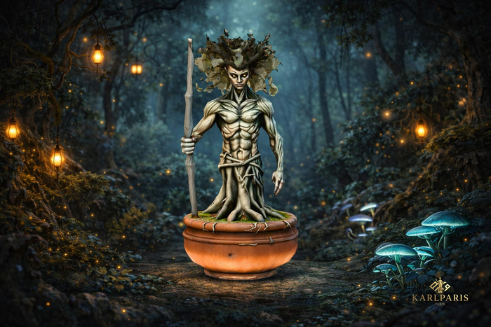 Mythical Tree Guardian Sculpture – Warrior Spirit Statue