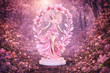 Pink Blossom Fairy Sculpture – Floral Winged Figure