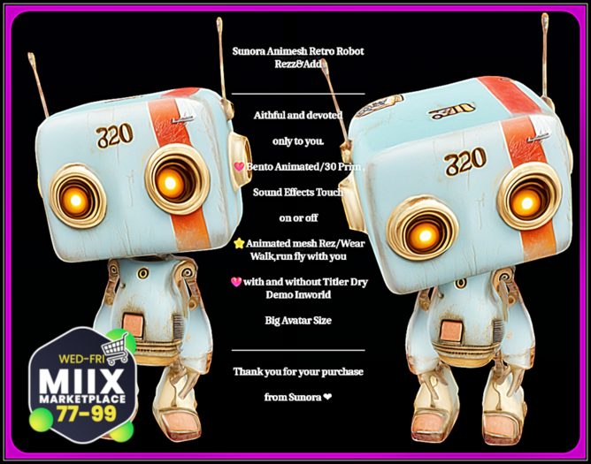 Sunora Animesh Retro Robot