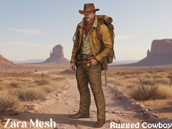 ZM PBR Rugged Cowboy Character FULL PERM MESH