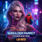 Colorful Shoulder Parrot Companion – Copy & Modify | Elegant Bird Accessory for Avatars | Beauty-Enhancing Pet